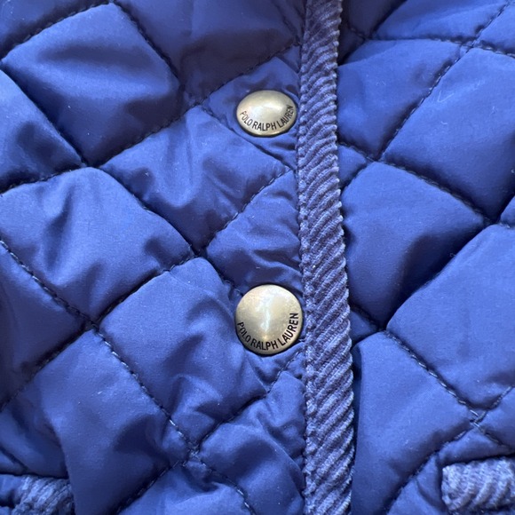 Ralph Lauren Girl Barn Jacket, Size 2/2T, Navy Blue, Quilted & Corduroy GUC - Picture 2 of 8